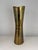 Italian artisan vase in hand-beaten brass 70s era The design of the vase narrows in the center and then widens at the ends