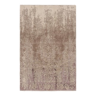 Rug & Kilim’s Modern Rug in Taupe and Mauve With Medallion and Abstract Patterns For Sale