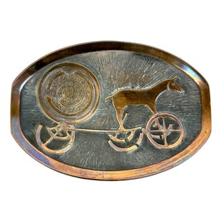 Vintage Bronze Plate by N. Dam Ravn for Nordisk Malm, 1960s For Sale