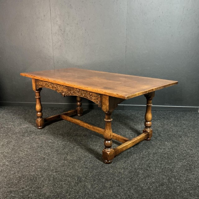 Oak Acorn Refectory Table, 1920 For Sale - Image 6 of 6