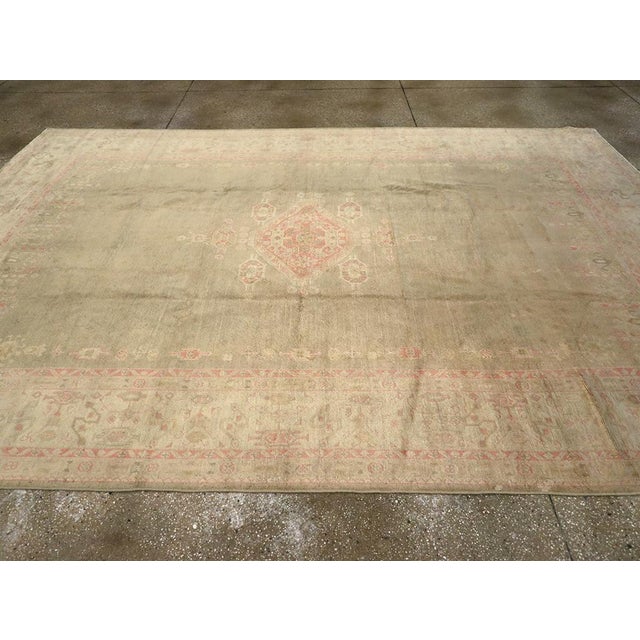 Galerie Shabab Collection Early 20th Century Turkish Oushak Room Size Carpet For Sale - Image 4 of 8