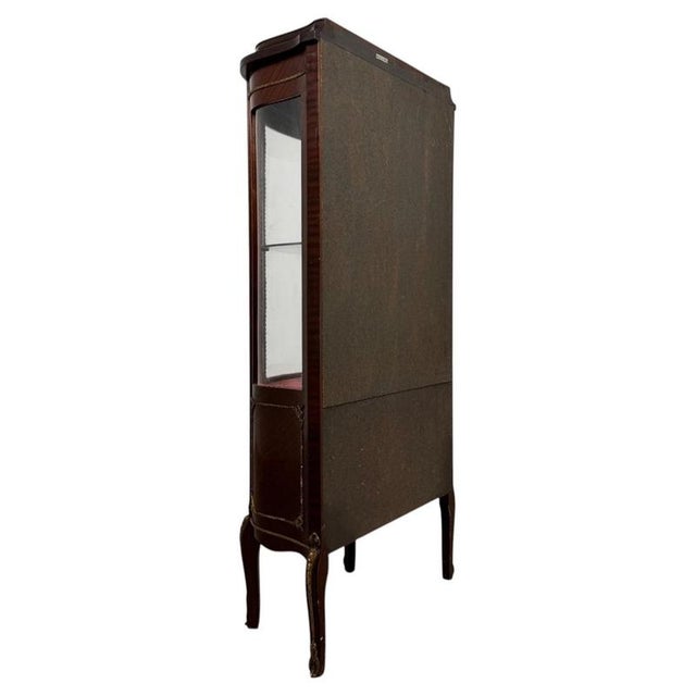 Antique Early 20th Century French Mahogany Display Vitrine Cabinet For Sale - Image 9 of 11
