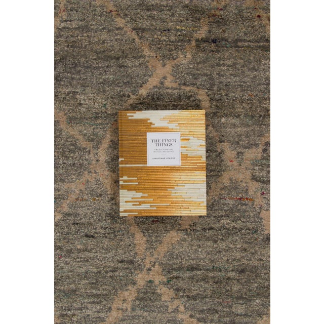 Contemporary Geometric Diamond Trellis Natural Silk Rug by Rug & Kilim, India For Sale - Image 10 of 10