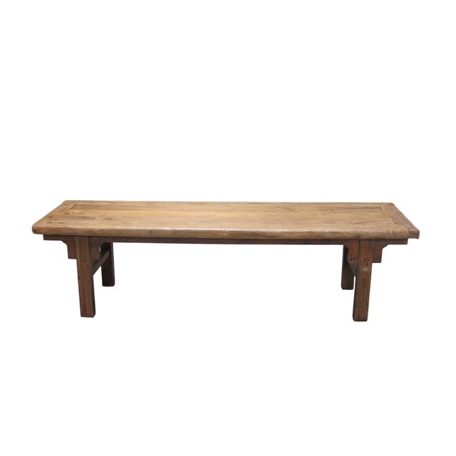Mid 19th Century 78" Inch Long Elm Bench For Sale - Image 5 of 8