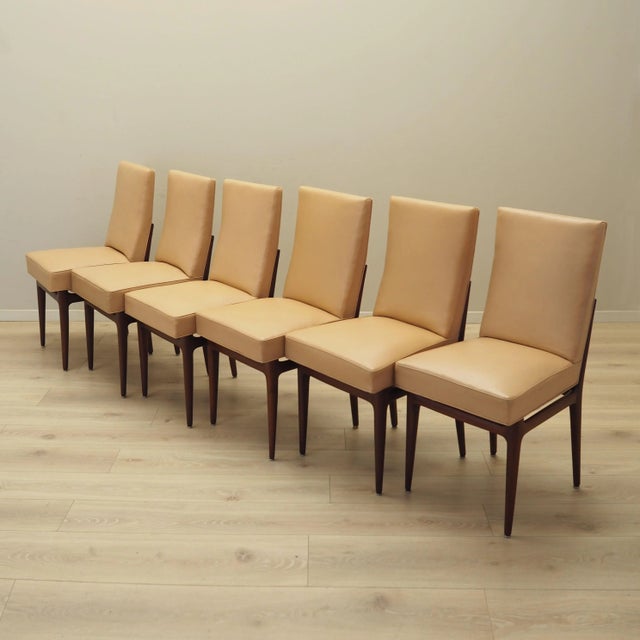 Italian Mahogany Chairs, Italy, 1960s, Set of 6 For Sale - Image 11 of 11
