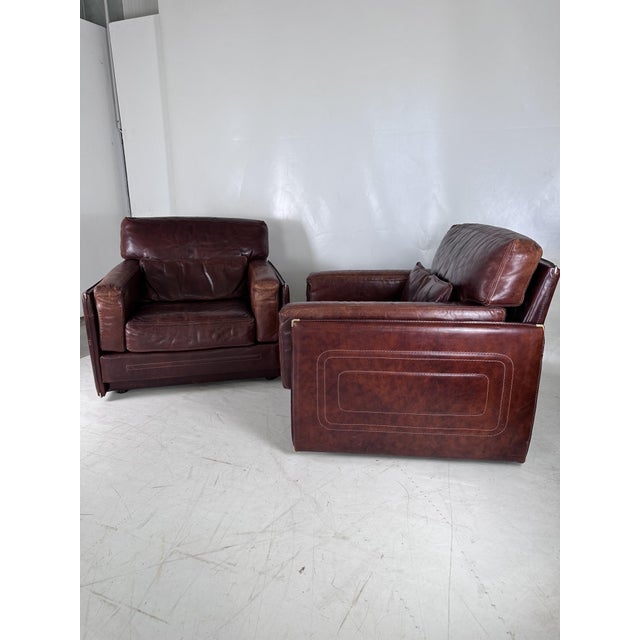 Vintage Leather Chairs from Roche Bobois, 1970s, Set of 2 For Sale - Image 17 of 17