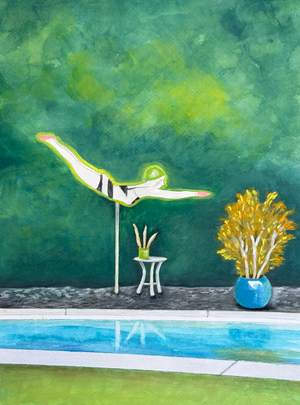 Gracie Contemporary Print by Roxanne Ritzel