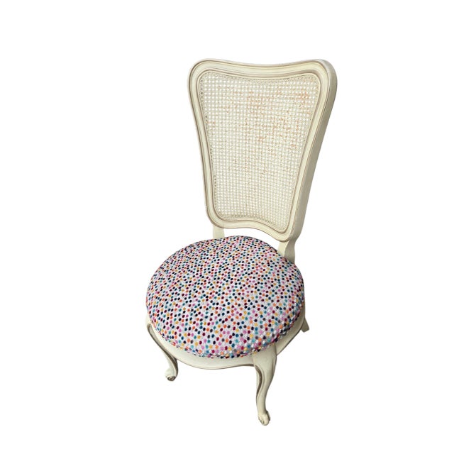 1950s French Style Cream Vanity Chair For Sale - Image 4 of 11