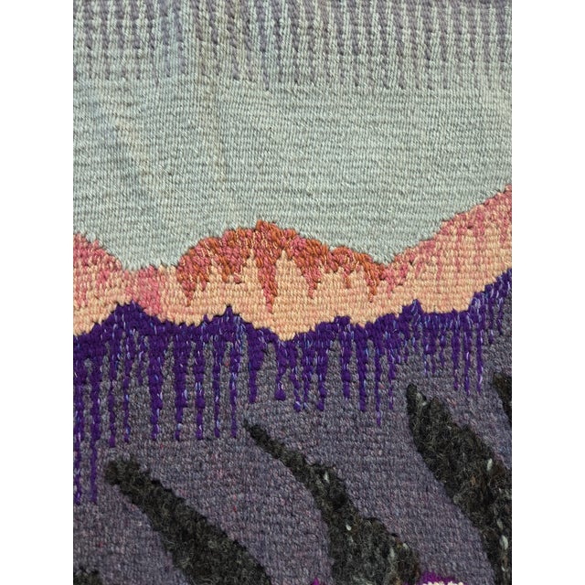 Abstract Expressionism 1980s Dinosaur Egg: Hand Woven Tapestry Primitive Flower Series For Sale - Image 3 of 9