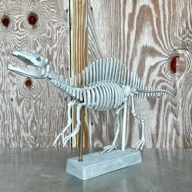 Boho Chic Vintage Boho Steel Dinosaur Model For Sale - Image 3 of 6