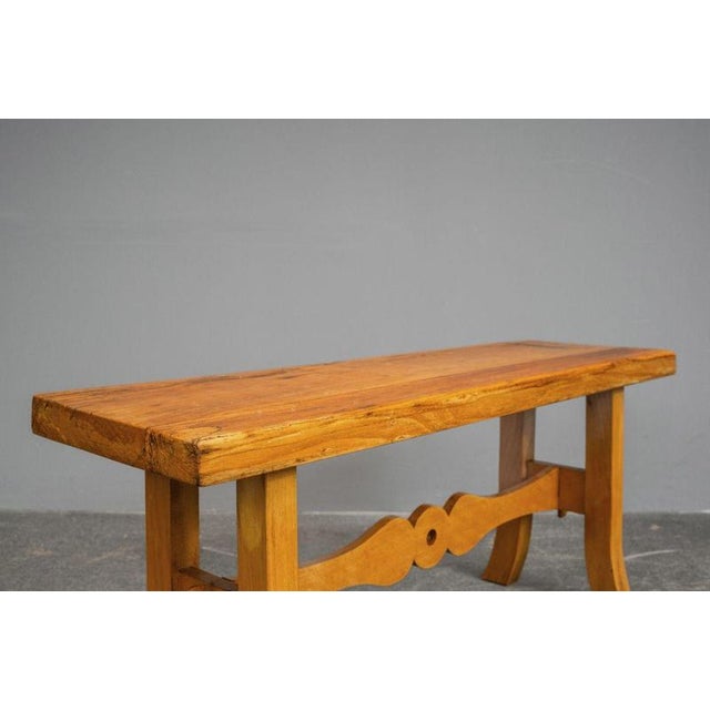 Biedermeier Style Bench in Beech Wood, Early 20th Century For Sale - Image 9 of 14