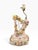 Metal Mid-20th Century Italian Capodimonte-Style Porcelain Floral Harp Table Lamps – Pair For Sale - Image 7 of 14