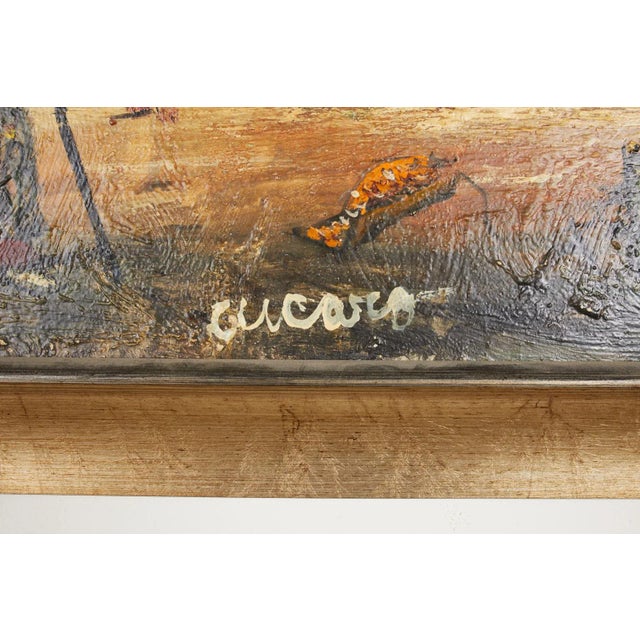 Mid 20th Century Pascal Cucaro Oil Canvas Mid-Century Painting For Sale - Image 5 of 13