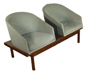 Mid Century 2 Seater Modular Bench With Table Attributed to Arthur Umanoff, 1960s