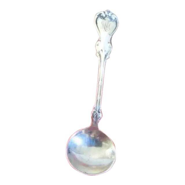 Early 20th Century Whiting Duke of York Sterling Master Salt Spoon - Monogrammed For Sale