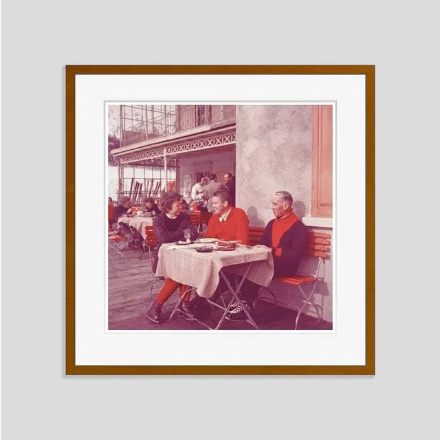 Apres Ski Time 1951 by Toni Frissell Skiers on the terrace of an resaurant, Klosters, Switzerland, 1951 Antoinette...