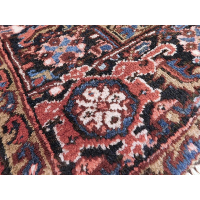 Textile Hand Knotted Vintage Persian Heriz Rug 9'9"x 7'9" For Sale - Image 7 of 13