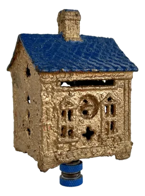 Cast Iron Penny Bank House Lamp Finial