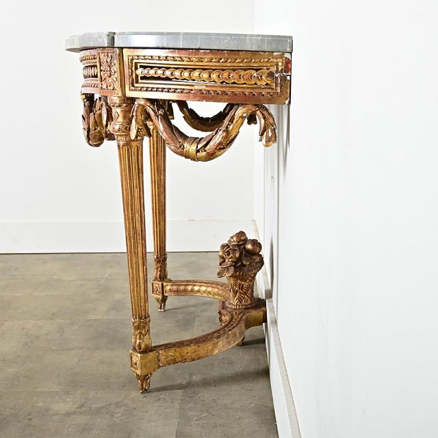 French 18th Century Louis XVI Period Demilune Console For Sale - Image 11 of 14