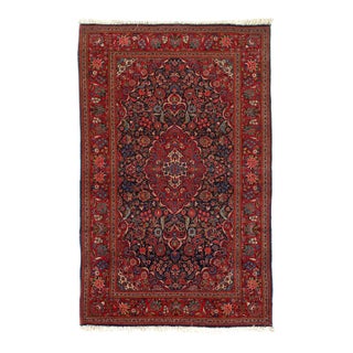 Pasargad DC Navy Blue Fine Hand Knotted Persian Antique Rug For Sale