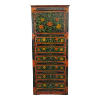 Late 19th Century Tibetan Chest With 6 Drawers For Sale