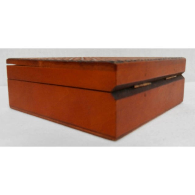 Traditional Hand-Carved Wooden Box From Poland For Sale - Image 3 of 8