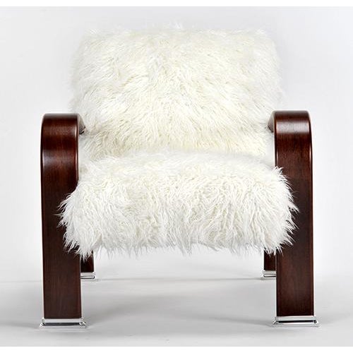 Mongolian White Faux Fur Lounge Chair Chairish