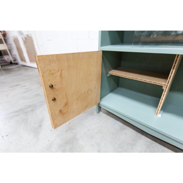 Atypical Noble Green Low Display Cabinet, 1960s For Sale - Image 10 of 12