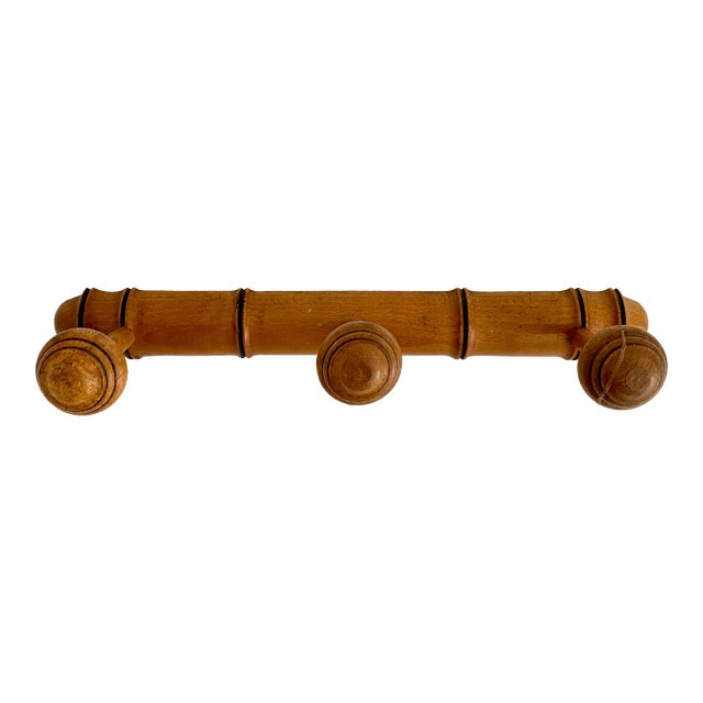 1930s French Faux Bamboo Coat Hat Rack For Sale
