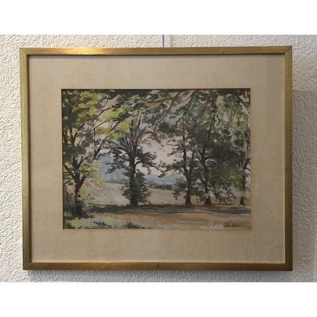Ettore Verdesi, A la campagne, 1984, Watercolor on Paper, Framed For Sale - Image 9 of 9