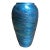 Durand Blue Iridescent Threaded Art Glass Vase Signed Aurene C1920s For Sale
