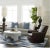 Kenneth Ludwig Chicago Pair of CR Laine Malcolm Brown Leather Swivel Chairs For Sale - Image 4 of 7