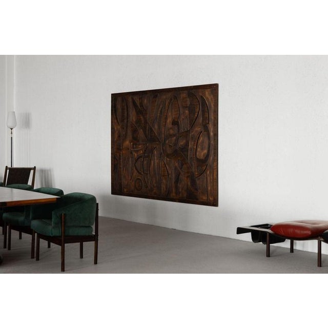 Rare monumental wall panel by Dedalo Montali, crafted in his own workshop in Piedmont, Italy 1978. This extraordinary...
