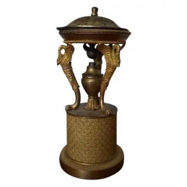 Antique Early 19th Century French Empire Urn Form Gilt Bronze Brule Parfum or Incense Burner With Zoomorphic Swan Supports For Sale - Image 10 of 11