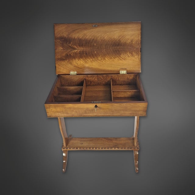 Biedermeier Sewing Table in Cherrywood, 1825 For Sale - Image 4 of 10