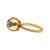 Metal Vintage 18k Yellow Gold Blue Zircon Ball Ring, Size 6 For Sale - Image 7 of 10