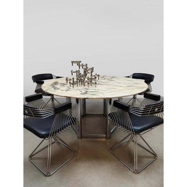 Vintage Italian Carrara Marble Dining Table, 1960s For Sale - Image 4 of 5