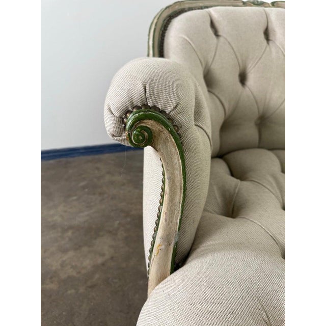 French Louis XV Style Tufted Chaise Lounge For Sale - Image 14 of 18