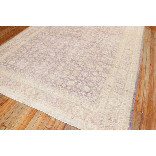 Lavender Vintage Zabihi Collection Turkish Anatolian Lavender Rug For Sale - Image 8 of 9