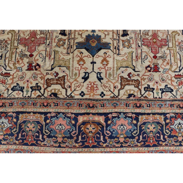 Antique Persian Tabriz Rug in Wool With All-Over Sub-Geometric Design 9'6 X 12'0 For Sale - Image 16 of 18