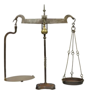 Mid 19th Century Antique English Gothic Arts & Crafts Hand Wrought Iron Balance Beam Scale