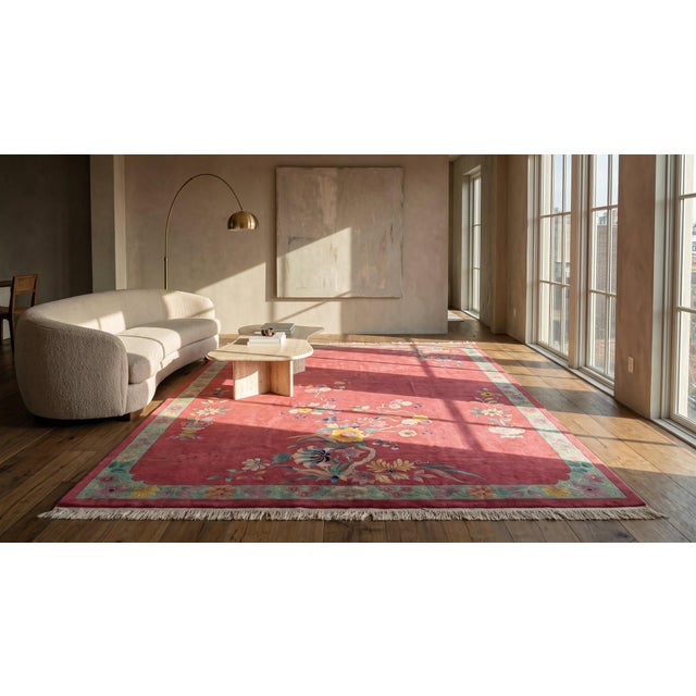 Textile 1920s Chinese Art Deco Carpet ( 8'10" x 11'6" - 270 x 350 ) For Sale - Image 7 of 9