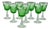 Vintage Emerald Green Cut Crystal Wine Glasses from Cristalería San Carlos, Argentina, 1950s, Set of 8 For Sale