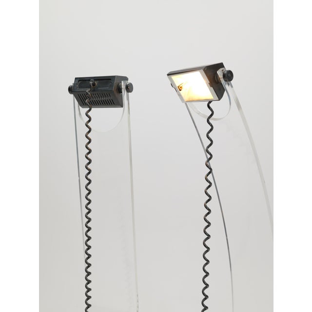 Postmodern Lamps in Metal and Plastic, 1980s, Set of 2, in Very Good conditions. Designed 1980 to 1989 European Plug (up...