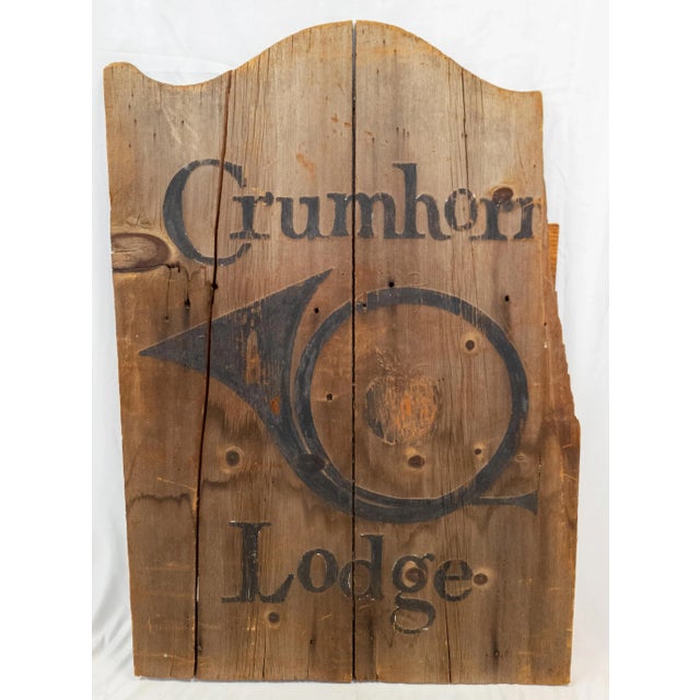Late 19th Century Primitive Rustic Crumhorn Lodge Sign For Sale - Image 10 of 10