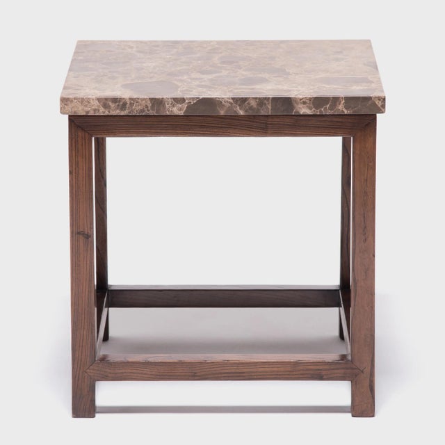 Chinese Marble Top Square Table For Sale - Image 4 of 7