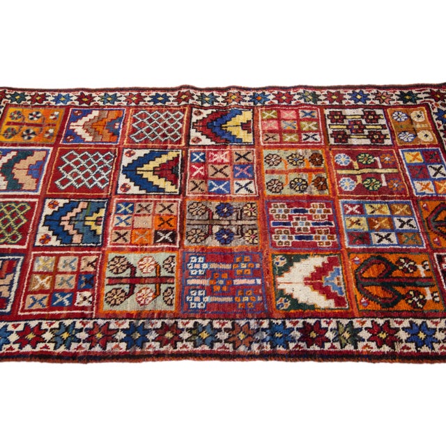 1960s 1960s Vintage Persian Heriz Handmade Multi-Color All-Over Wool Rug For Sale - Image 5 of 8