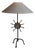 Vintage Brutalist Forged Iron Sunburst Table Lamp For Sale