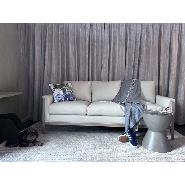 6246-3 AVA SOFA In buttery soft nutrual leather and pickled oak wood. This sofa is in my show room and the leather still...