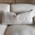 Pillow Made from Antique French White Grain Linen For Sale - Image 4 of 8